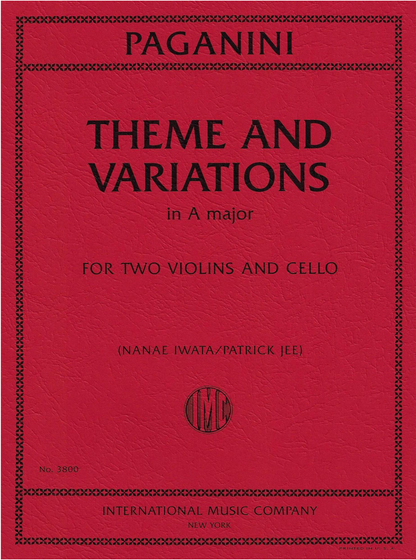 Paganini (Jee, Iwata): Theme and Variations in A Major (two violins and cello) IMC