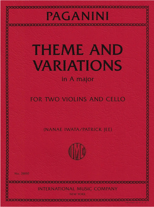 Paganini (Jee, Iwata): Theme and Variations in A Major (two violins and cello) IMC