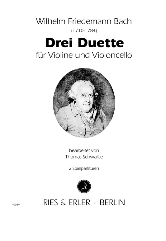 Bach WF: Drei Duette (violin and cello) RE