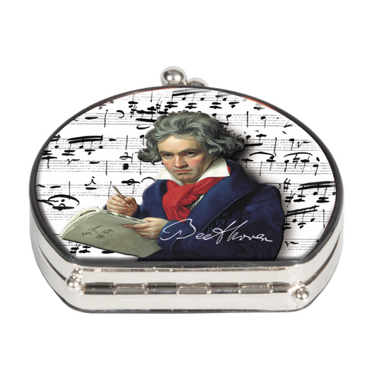 Pocket mirror assorted design; Mozart, Beethoven
