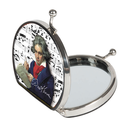 Pocket mirror assorted design; Mozart, Beethoven