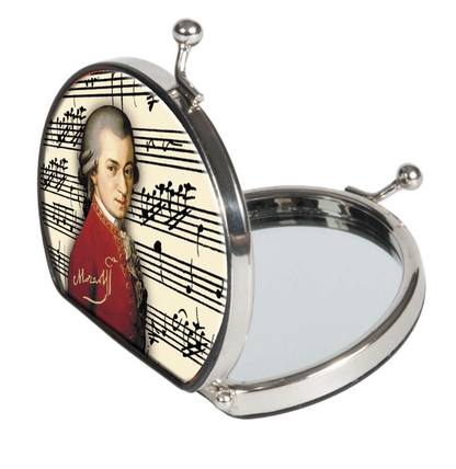 Pocket mirror assorted design; Mozart, Beethoven