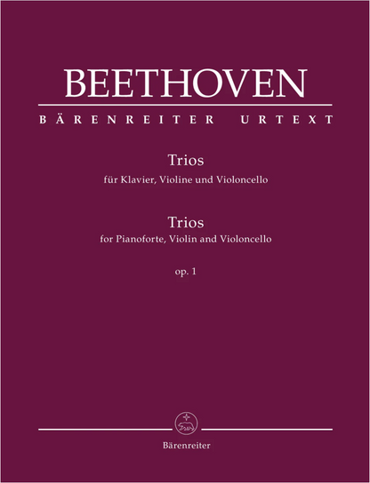 Beethoven (Del Mar): 3 Piano Trios, Op. 1 (violin, cello, piano) BARENREITER