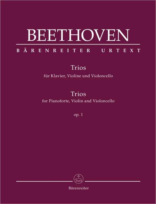 Beethoven (Del Mar): 3 Piano Trios, Op. 1 (violin, cello, piano) BARENREITER