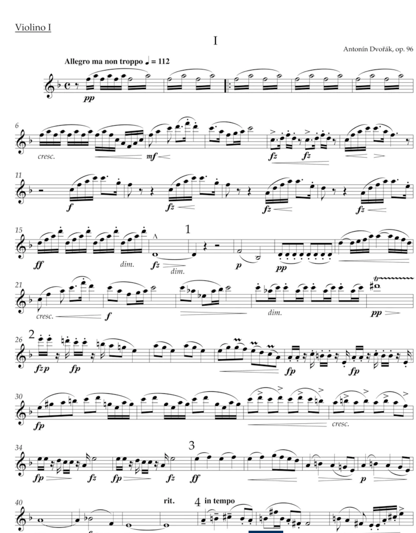 Dvorak: String Quartet No. 12 in F Major, Op. 96 "American" (string quartet) BARENREITER