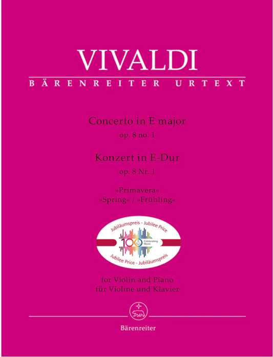 Vivaldi (Hogwood): Violin Concerto in E Major "Spring", RV269, Op. 8, No. 1 (violin and piano) BARENREITER