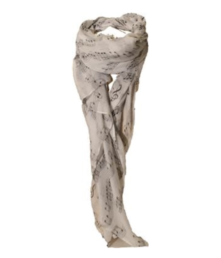 Music Note Scarf, available in several colors (Navy/Red/Teal/ White/Cream)