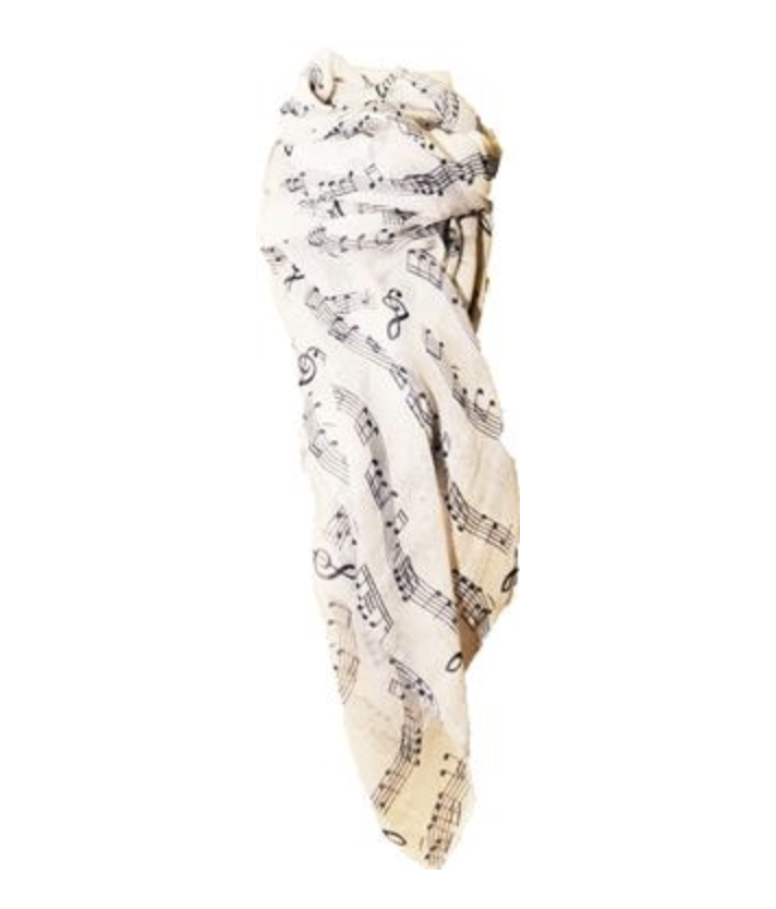 Music Note Scarf, available in several colors (Navy/Red/Teal/ White/Cream)