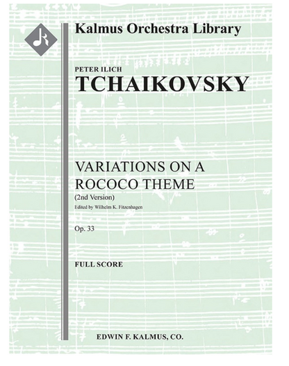 Tchaikovsky, P.I. (Fitzenhagen, arr.): Rococo Variations, Op. 33 (SCORE)