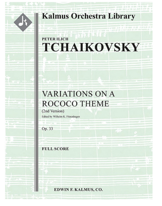 Tchaikovsky, P.I. (Fitzenhagen, arr.): Rococo Variations, Op. 33 (SCORE)