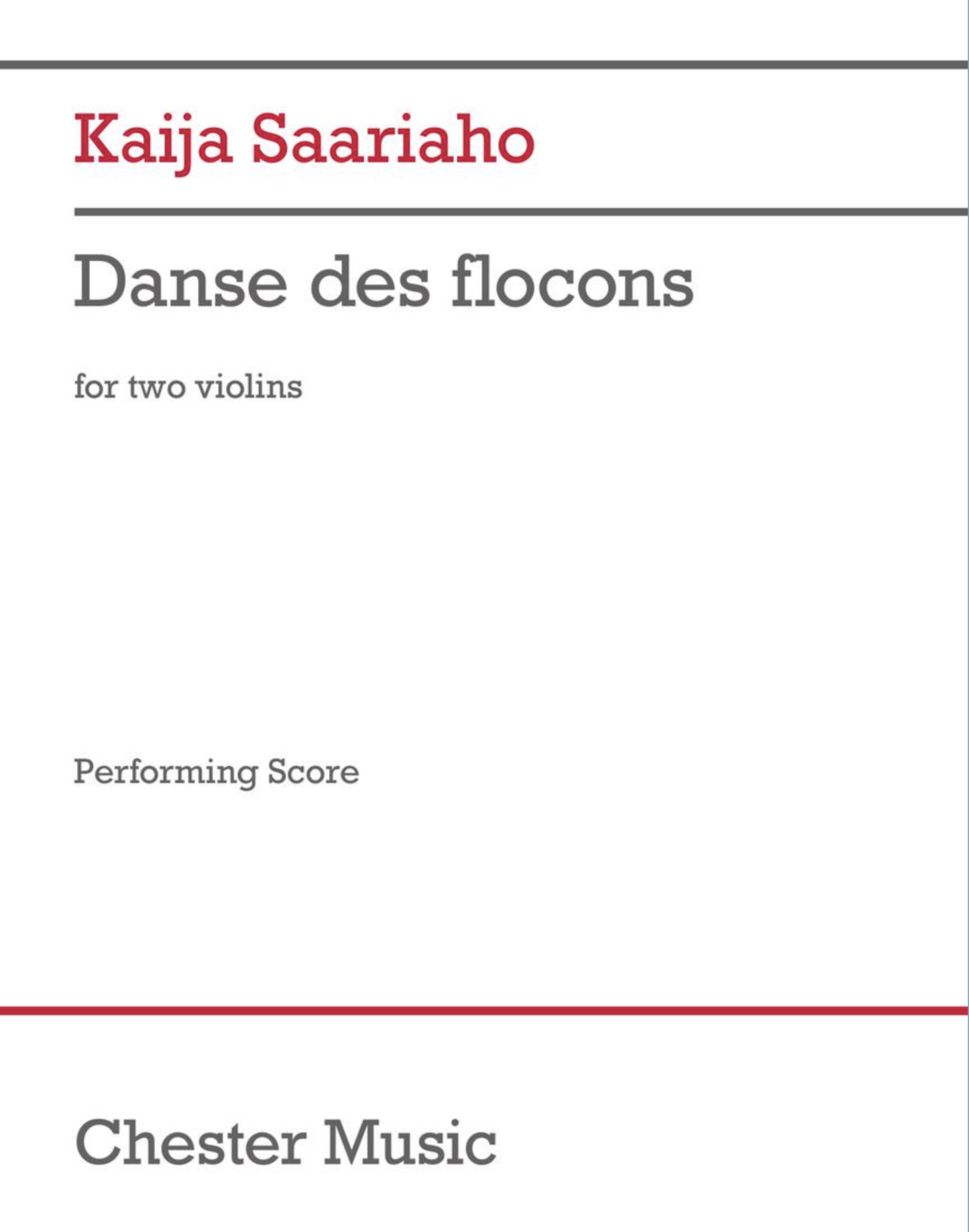 Saariaho: Danse des flocons (two violins) CHESTER | Metzler Violins