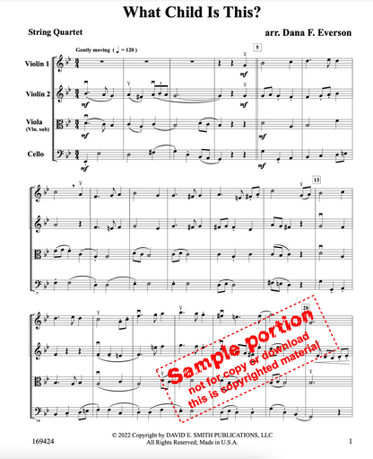 Everson: What Child is This? (string quartet) DAVID E | Metzler Violins