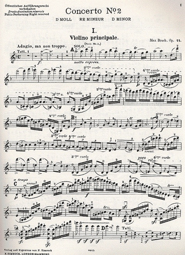 Bruch, Max: Concerto #2 Op.44 d mi (violin & piano)