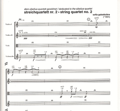 Gubaidalina, Sofia: String Quartet No. 2 score and parts