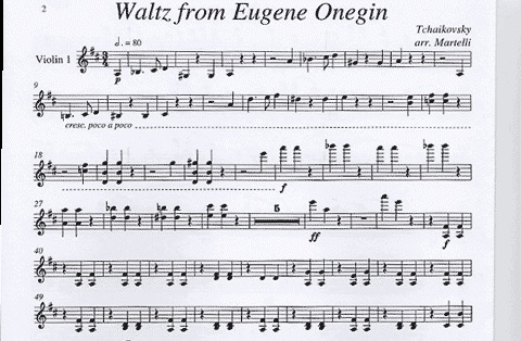 Tchaikovsky, P.I. (Martelli): Waltz from Eugene Onegin (string quartet)