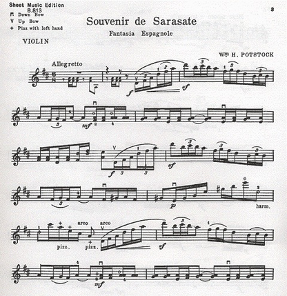 Potstock, William: Souvenir de Sarasate (violin & piano)