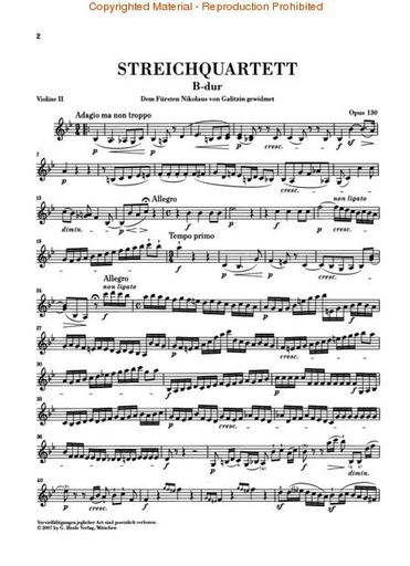 Beethoven, L.van (Cadenbach, ed.): String Quartet in Bb, Op. 130 and  Grand Fugue, Op. 133, urtext (2 violins, viola, and cello)