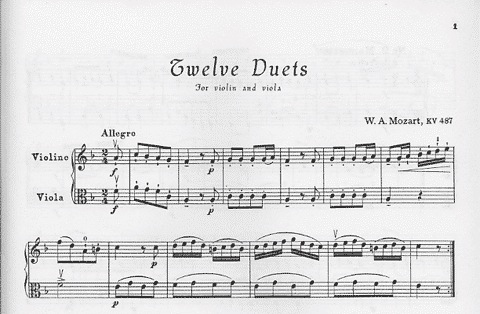 Mozart, W.A.: 12 Duets K.487 (Violin, Viola)