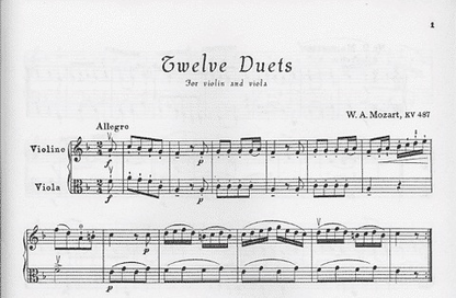 Mozart, W.A.: 12 Duets K.487 (Violin, Viola)