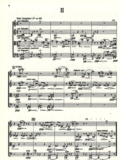 Webern, Anton: Five Pieces for String Quartet Op.5 (score and parts)