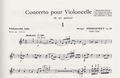 Prokofiev, S.: Concerto in E minor, Op.58 (cello & piano)