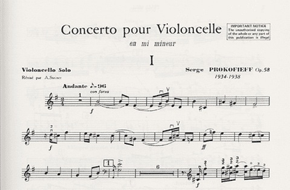 Prokofiev, S.: Concerto in E minor, Op.58 (cello & piano)