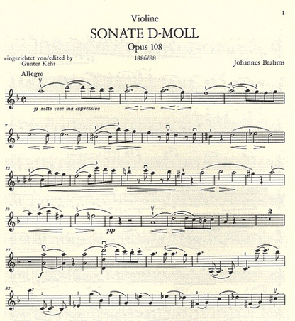Brahms, Johannes: Sonata #3 Op.108 d mi (violin & piano)