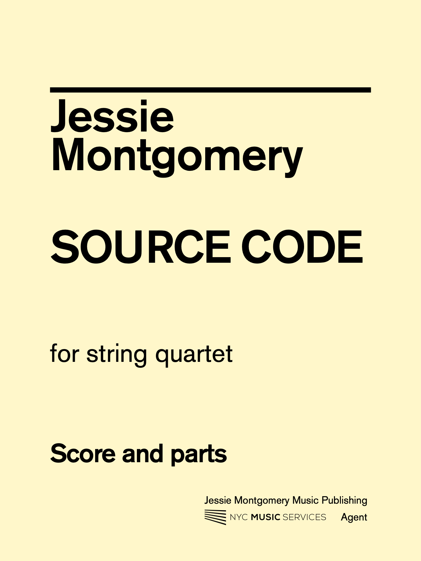 Montgomery, Jessie: Source Code for String Quartet, NYC Music Services