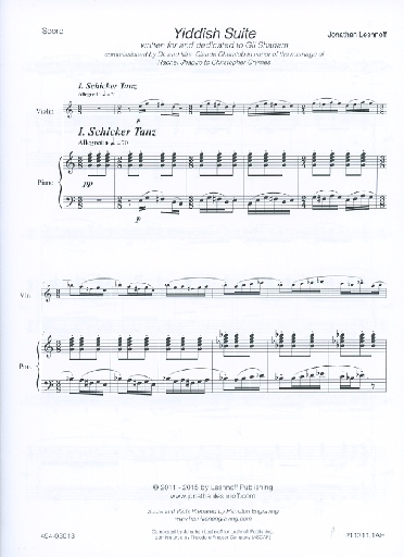 Leshnoff, Jonathan: Yiddish Suite (violin & piano)