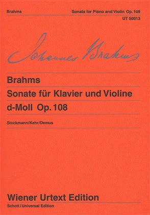 Brahms, Johannes: Sonata #3 Op.108 d mi (violin & piano)