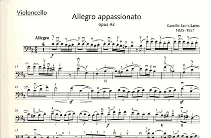 Saint-Saens, C. (Kliegel, ed.) : Allegro Appassionato in B Minor, Op.43 (cello and piano)
