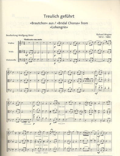 Wagner, Richard: Bridal Chorus from Lohengrin (violin, Viola, Cello) score & parts