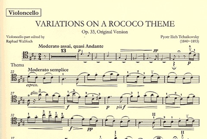 Tchaikovsky, P.I.: Variations on a Rococo Theme Op.33 urtext (cello & piano)