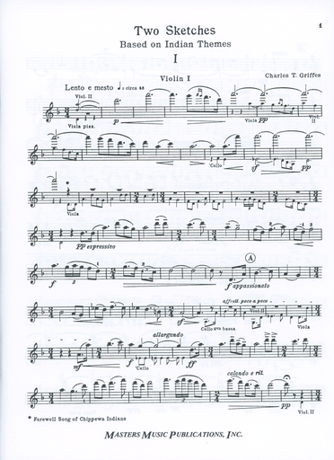 Griffes, Charles Tomlinson.: Two Sketches Based on Indian Themes (string quartet)