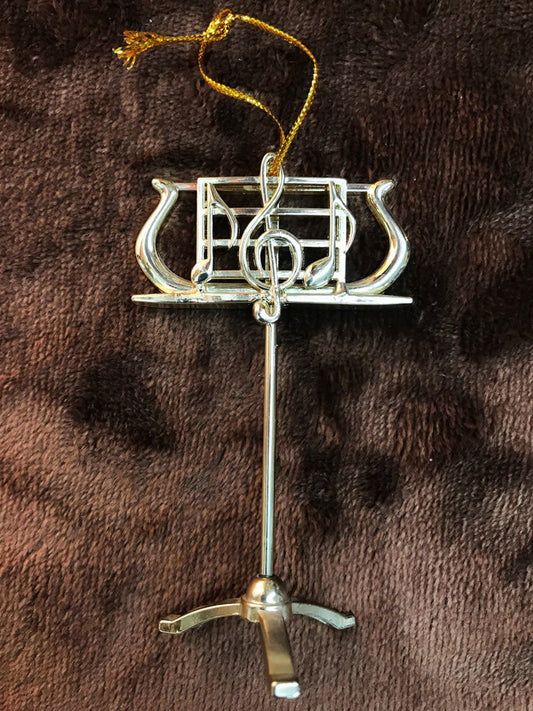 Music Stand Ornament - Gold plated, 4"