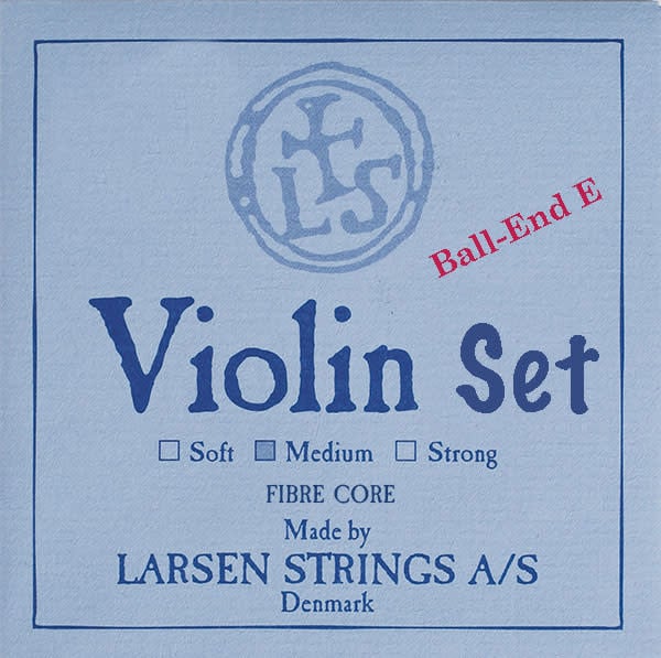 Larsen Original violin string set, medium, w. steel E & alum. D,