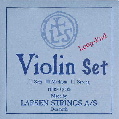 Larsen Original violin string set, medium, w. steel E & alum. D,