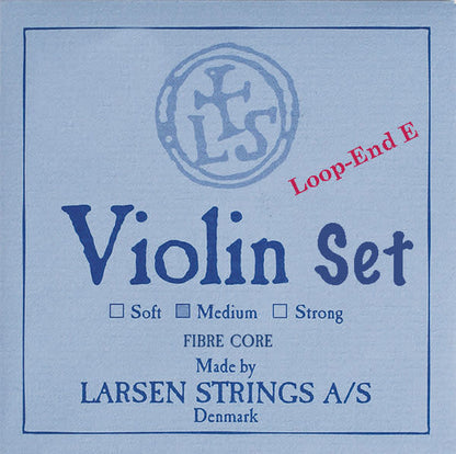 Larsen Original violin string set, medium, w. steel E & alum. D,