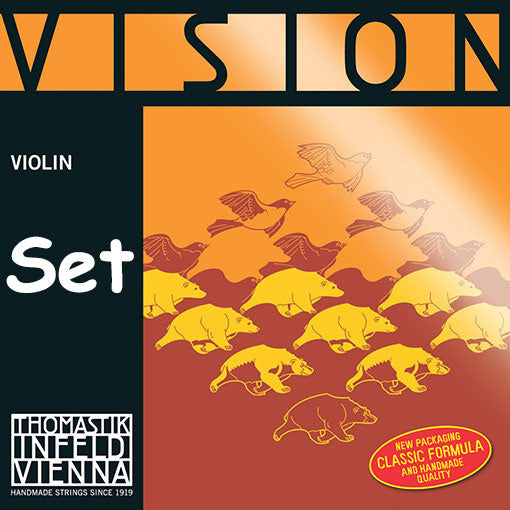 VISION violin string set with silver D , by Thomastik-Infeld,