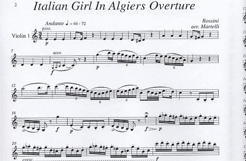 Rossini, Giacomo (Martelli): Italian Girl in Algiers (string quartet)