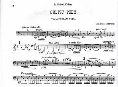Bantock, Granville: Celtic Poem; The Land of the Ever Young (cello & piano)