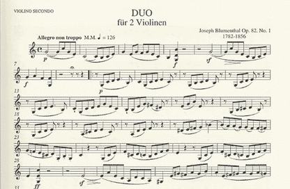 Blumenthal, J.: Duo for 2 Violins, Op.82 No.1 (two violins)