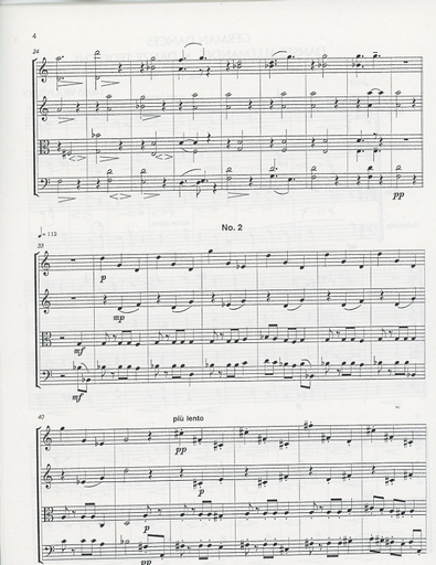 Vidovszky, Laszlo: German Dances for String Quartet - score and parts