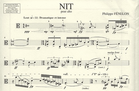 Fenelon, Philippe: Nit (viola solo)