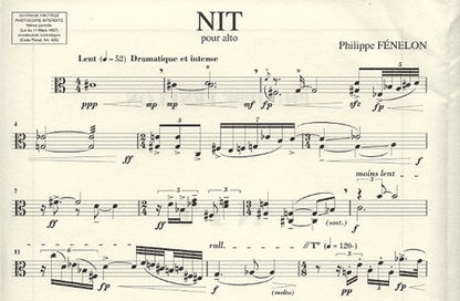 Fenelon, Philippe: Nit (viola solo)