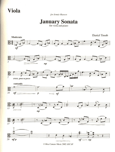 Troob, Daniel: January Sonata (viola & piano)