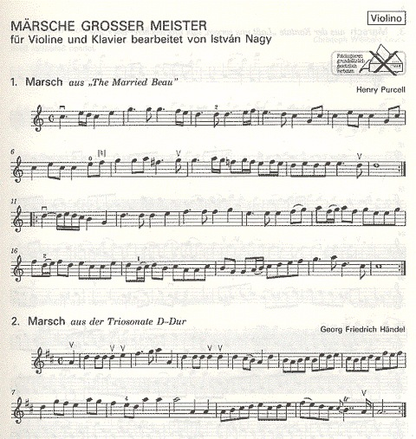 Nagy, Istvan (arr): Marches by Great Composers (violin & piano)