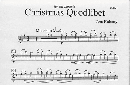 Flaherty, Thomas: Christmas Quodlibet, parts, no score (string quartet)
