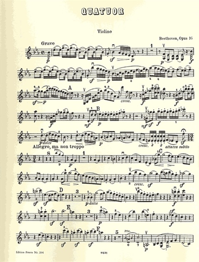 Beethoven, L. van: Piano Quartet in Eb op.16 (violin, viola, cello, piano)