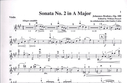Brahms, Johannes (Preucil): Sonata #2 Op.100 A maj (violin & piano)